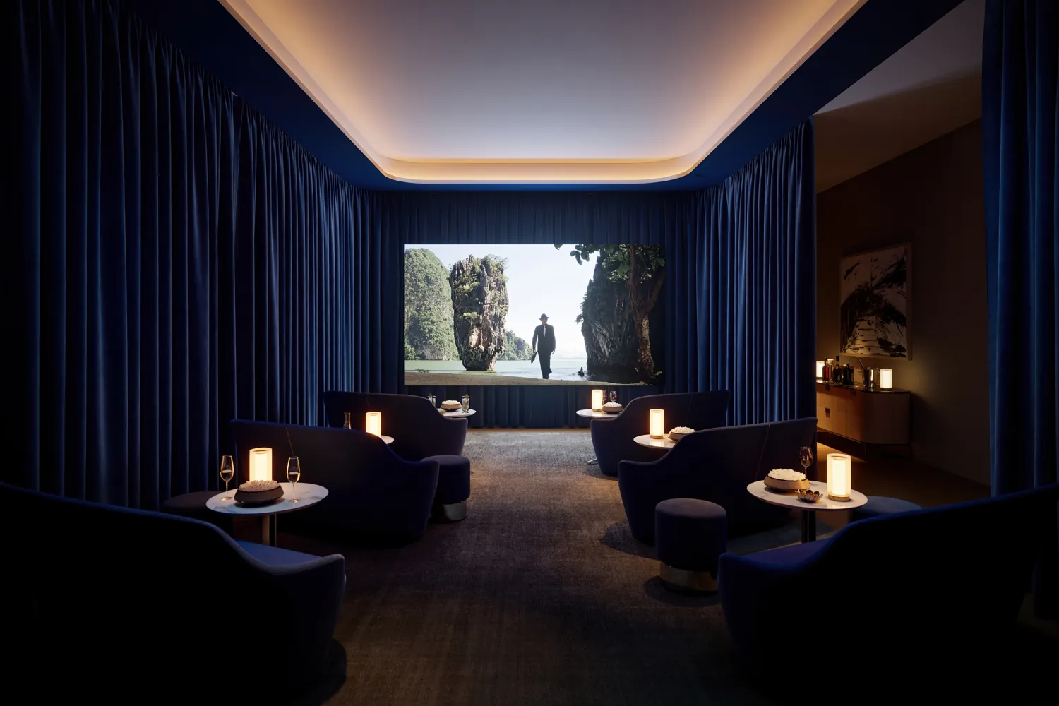 Resort deck screening room