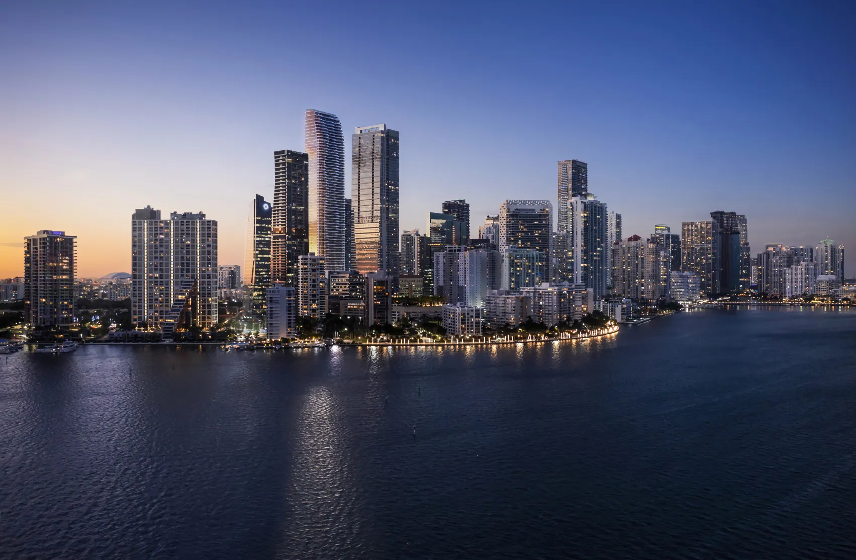 1428 Brickell over Biscayne Bay
