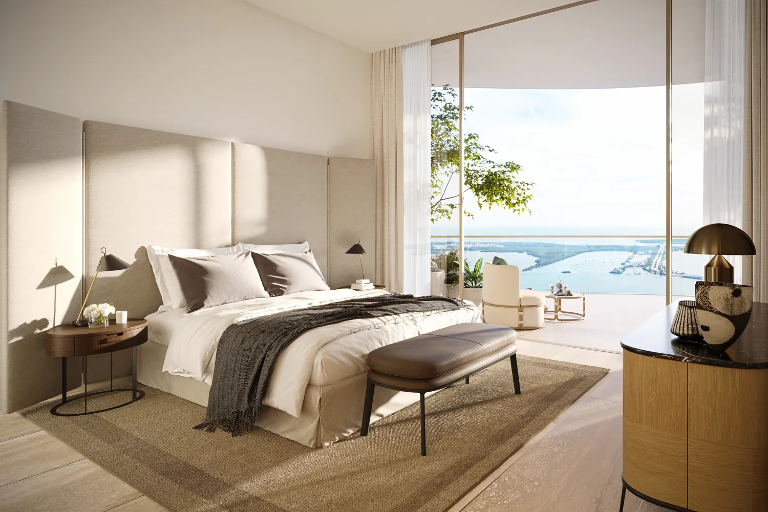 Master bedroom above the bay
